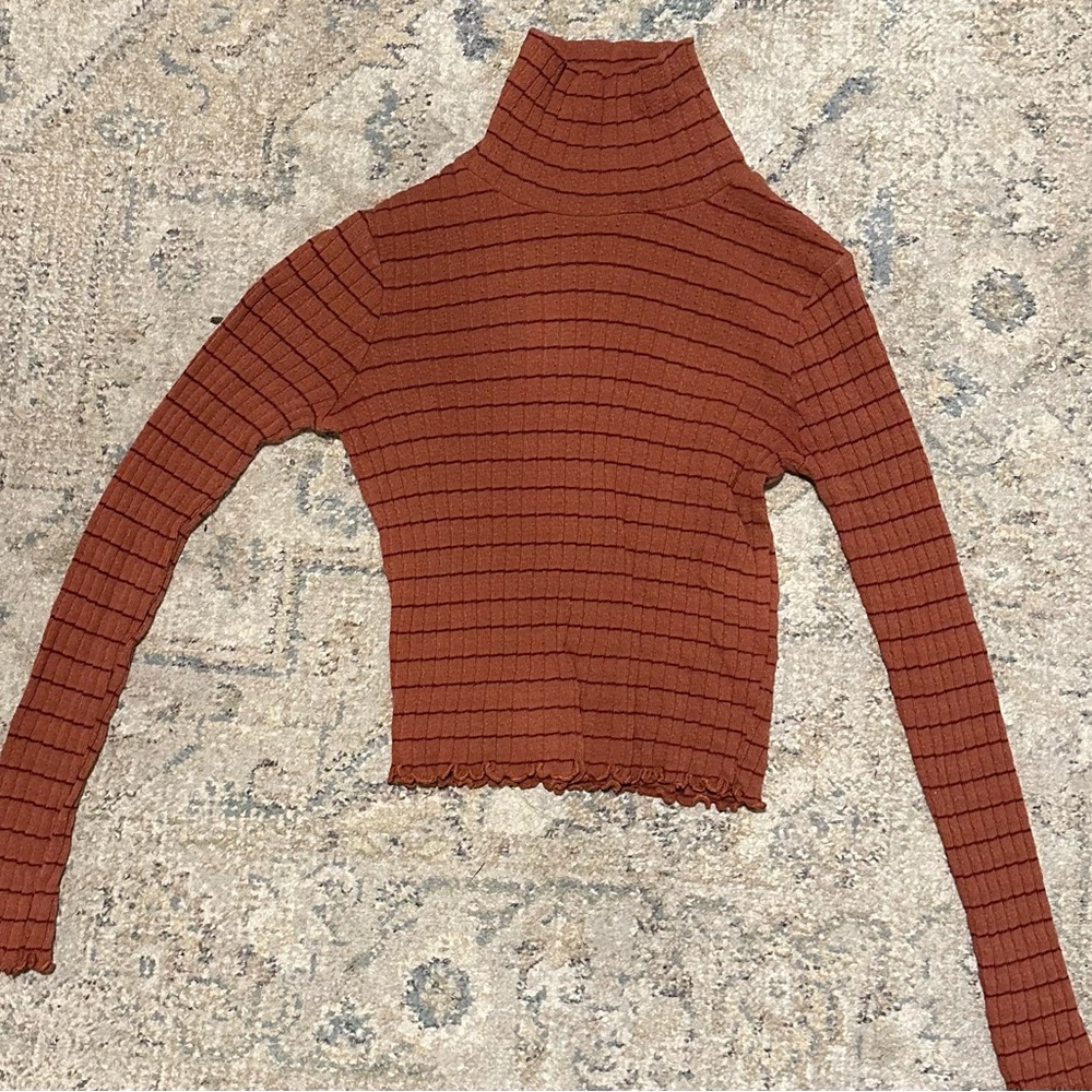 Orange turtle neck long sleeve